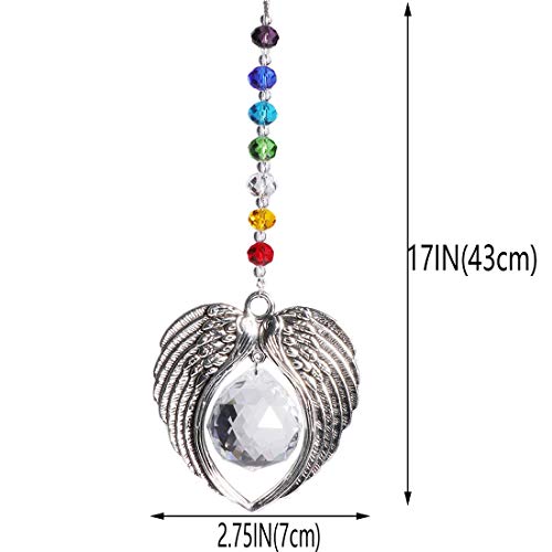 Waltz&F Crystal Angel Wing Pendant With Crystal Ball Hangings Suncatcher For Window #TOP1