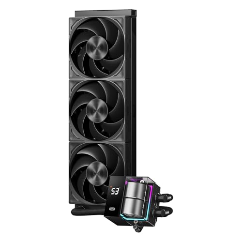 Refroidisseur CPU liquide PCCOOLER DS360 AIO Refroidissement liquide avec moniteur numérique Refroidisseur liquide 360mm pour CPU compatible AMD AM4 AM5 Intel LGA 1700/1851/20XX(DS360Pro Digital)