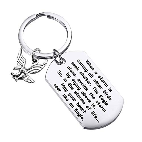 Image of CENWA Eagle Keychain Motivational Encouragement Gift May Your Heart Soar Like an Eagle Inspirational Gifts for Best Friend