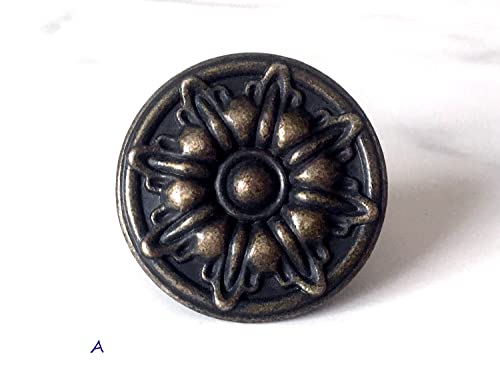 Bouton commode vintage JCAKES rustique bronze 37 mm pour meuble - 3