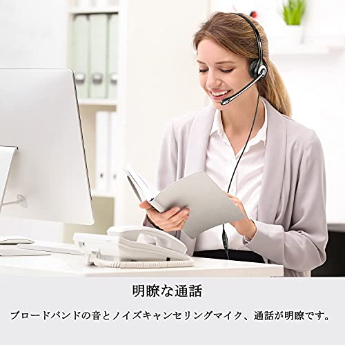 ヘッドセット電話機用 両耳 ノイズキャンセリングマイク付き