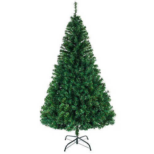 Bonnlo Upgraded 6 Feet Unlit Artificial Christmas Pine Tree with Sturdy Mental Legs, Full 1050 Tips Branch for Indoor and Outdoor, Green