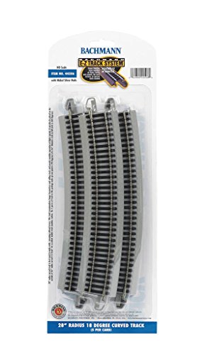 Bachmann HO Scale Nickel Silver/Gray Roadbed EZ-Track 28in Radius Curve (5)