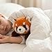 Imagen de PLNVNVP Peluche de Panda Rojo Juguete de Peluche de Panda Rojo Peluche Cojín de Animal Lindo Suave y Cómodo para Familia y Amigos Cumpleaños Decoración del Hogar 35cm