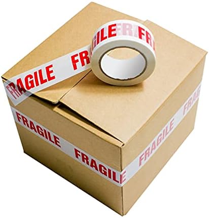Fragile Tape Packing Tape 48MM x 92 Meter's (100 Yards) Fragile Tape for Parcels and Boxes, 1 Roll