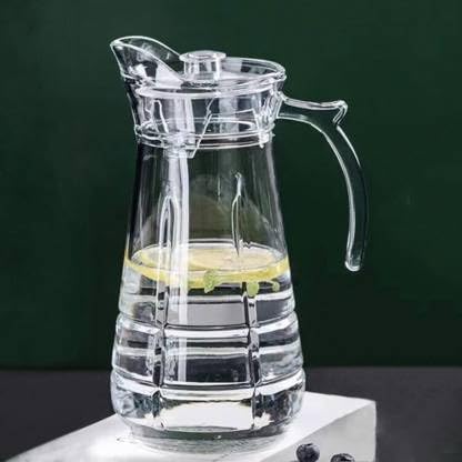 Avastro 1.7LHeat Resistant Glass Pitcher Household Tea Pot with Plastic Lid Large Capacity Water Bottle Kettle Juice Milk Jug Pack of 1
