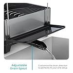 Home Zone Living Large 2-Tier Stainless Steel Dish Drying Rack with Drain Pipe and Utensil Holders - Image 3