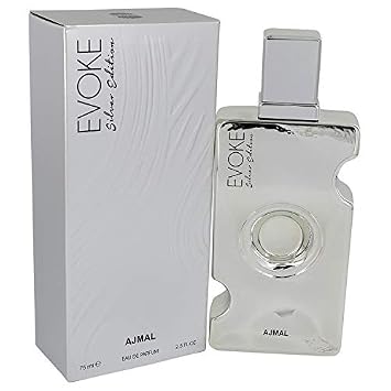 Ajmal Evoke Silver Edition for Women EDP - 75 ML 2.5 oz | Arabian Perfumery | Fresh & Citrusy Opening Through Oranges, Floral Heart w/Rose, Woody & Powdery Base w/Vanilla | Glamorous