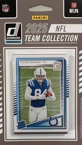 Indianapolis Colts 2025 Donruss Factory Sealed 12 Card Team Set Featuring Jonathan Taylor and Eric Dickerson with Tyler Warren, Riley Leonard, DJ Giddens and JT Tuimoloau Rated Rookie Cards Plus