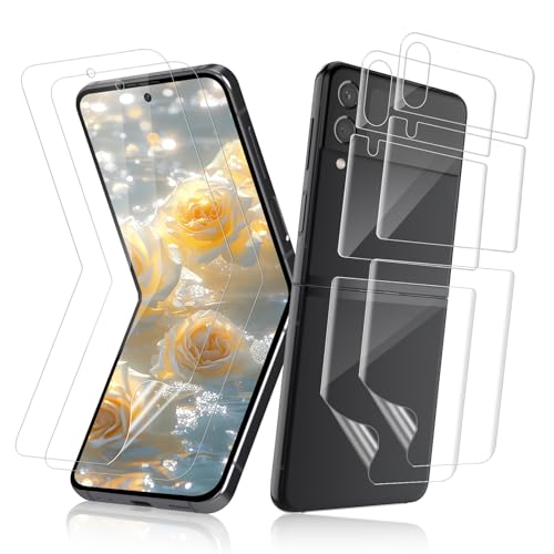 Carantee 2+2 Stück TPU Schutzfolie für Panzerglas für Samsung Galaxy Z Flip 4 5G HD-Klar Anti-Kratzen Anti-Bläschen 0 33 mm Samsung Z Flip 4 Folie Leicht zu Falten Self-Healing Passgenau Handyfolie