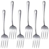 Acellegic 6 Pcs Stainless Steel Large Serving Fork, 11inch Big Serving Fork Catering Serve Utensils Meat Forks Metal Hostess Serve Utensils Set for Party, Banquet, Buffet, Restaurant, Dishwasher Safe