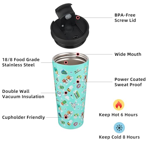 Image of BJPKPK 22 oz Coffee Tumbler with Straw, Insulated Stainless Steel Cup