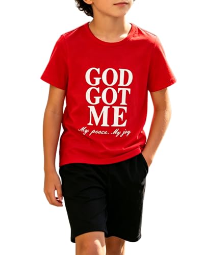 Image of Boys 2 Piece Outfits Short Sleeve Basketball Pattern T-Shirt and Shorts Summer Clothes for Kids 5-12 Years