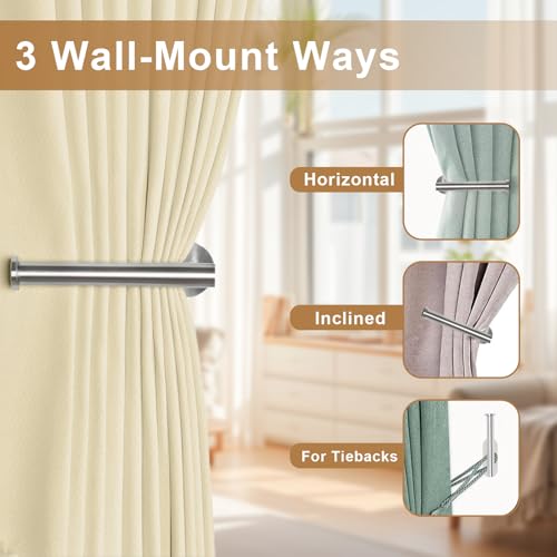 MVCUASF 2 PCS Curtain Holdbacks Holders Curtain Tie Backs Hooks Modern L-Shaped Curtain Hooks for Drapes No Drill Metal Curtain Tie Backs for Home & Office Window Drapery(Silver) - Image 5