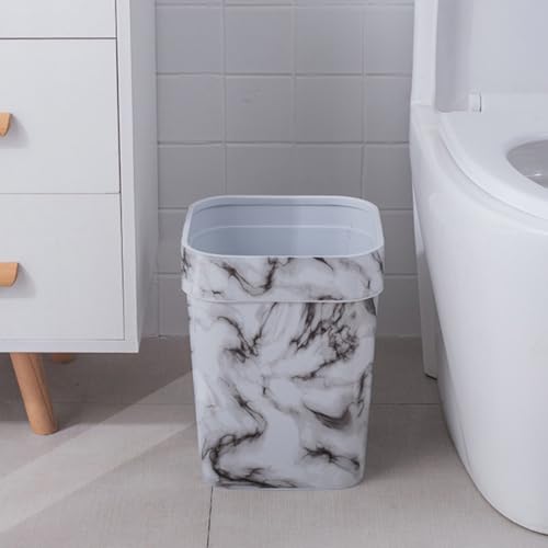 Caneca de basura rectangular de plástico blanco miniatura 5