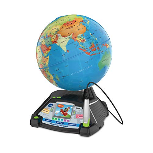 VTech Interaktiver Videoglobus – Weltkugel mit Bildschirm, akustischen und visuellen Lerninhalten (deutsche Version) – Ideal für die Einschulung – Für Kinder ab 7 Jahren