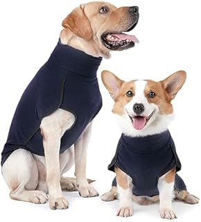 HEYWEAN Dog Sweatshirt Stretch Fleece Vest Warm Dog Sweater Pullover for Small and Medium Dogs Pet Winter Clothes for Indoor and Outdoor Wear (Medium, Brown)