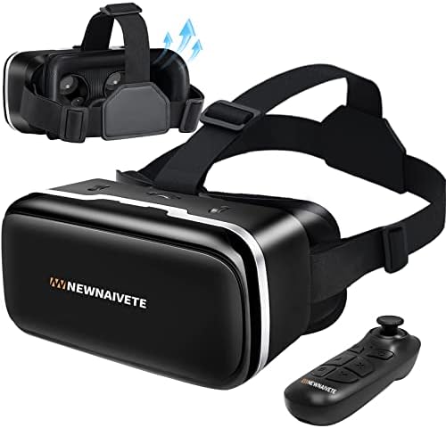 VR Headsets Compatible with iPhone & Android Phones - VR Set Incl. Remote Control for 4.7”-6.53” Cell Phone, 3D Virtual Reality Goggles Glasses Gift for Kids and Adults for 3D Gaming and Videos