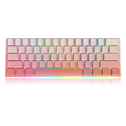 Image of Guffercty kred Cute PBT Key Caps 135-keys Custom Gradient Side Printed Double Shot Keycaps Cherry Profile for 61 /68 /96 /108 Mechanical Gaming Keyboard (Blush)