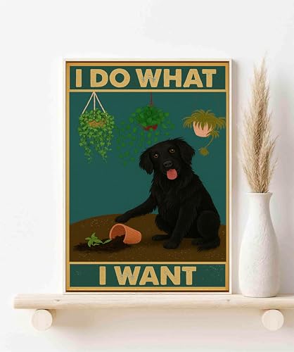 Póster de perro con texto gracioso en lienzo decorativo de gran formato