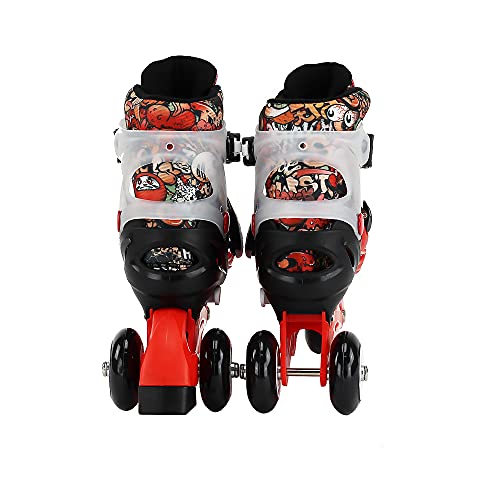 Kit Proteção e Patins Masculino Infantil In Line e Tri Line Tam. 28-31 - BBR Toys (Preto e Vermelho)