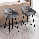 🍺 Moderner Stil: Die Barhocker sind luxuriös mit glattem Samt gepolstert. Dieser moderne Barhocker mit seinem um 360° drehbaren Sitz und der Schlaufenrückenlehne bringt klassischen Stil in jeden Ess- oder Küchenbereich.