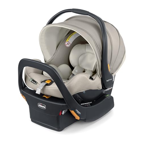 Image of Chicco KeyFit Max Zip ClearTex Infant Car Seat and Base, Rear-Facing Seat for Infants 4-30 lbs., Infant Head and Body Support, Compatible with Chicco Strollers, Baby Travel Gear, Sierra /Beige