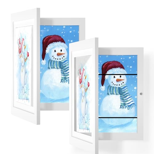 Kids Art Frames, Orionstar Artwork Picture Frames Changeable with Stand, Front Opening Picture Display Frames Holds 100 Paper Pcs, Artwork Display Storage Frames for Children, Desk, Home and