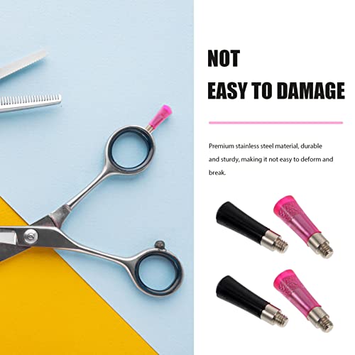 Mipcase 4Pcs Hair Scissors Finger Replacement Scissor Parts Stainless Steel Scissors Finger Rest For Hairdressing Scissors And Pet Scissors Random Color #TOP6