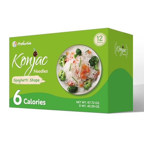 Image of Hethstia Konjac Noodle, Shirataki Noodle Spaghetti 12 Packs, Low Carb Pasta, Low Calorie, Vegan, Gluten Free, Sugar Free, Keto, Ready to Eat, Healthy Diet, Holiday Gifts