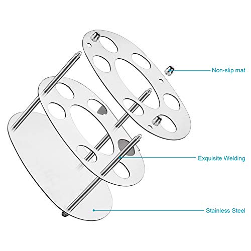 Nowyeh Toothbrush Holder, Stainless Steel Bathroom Toothbrush Storage Organizers, Multifunctional Bathroom Toothbrush Holder Toothpaste Holder Stand Rack For Kids Adult (Silver-(R)) #TOP6