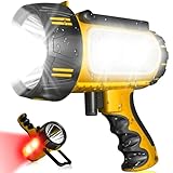 2026 New 100,000 Lumen Super Bright Spotlight,10000mAh Rechargeable Flashlight Handheld Spotlight,Spot Light Outdoor Runtime 72+ Hrs,Flashlight Searchlight Flood Camping Hunting Boating with Tripod