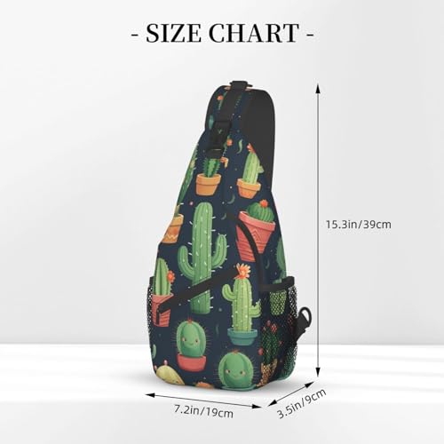Bolso tipo sling con diseño cactus para hombre y mujer miniatura 3