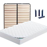 Dimensions : 128 x 188 x H4cm GARANTIE 2 ANS Jeu de Pieds : Pieds en polypropylène bleu nuit pour sommier à lattes. Hauteur 22cm Coloris : bleu - Vis et notice fournies