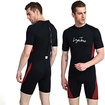 LayaTone Shorty Wetsuit Mens Womens 3mm Neoprene Shorty Wetsuits for Adults Swimming Scuba Diving Surfing Freediving Snorkeling Canoeing