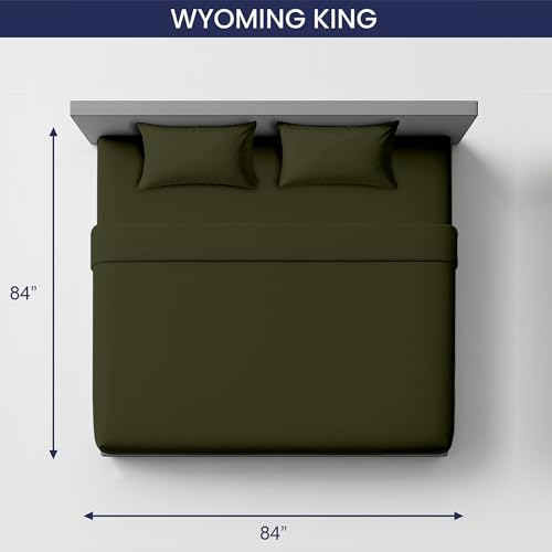 Image of SGI 84 inchx84 inch 4Pc Emperor /Wyoming King Sheet Set 600 TC 15 inch Deep, Olive Green
