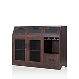 Furniture of America Coffman Wood Wine Storage Buffet in Vintage Walnut