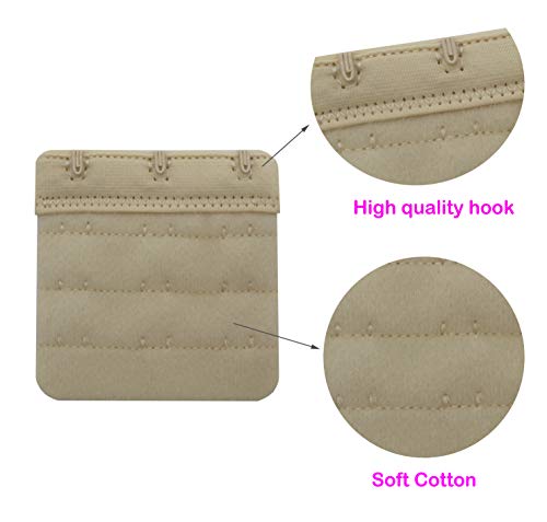 Tamlien Bra Extender 3 Hooks,Soft And Comfortable Bra Strap Extender (Beige) #TOP3