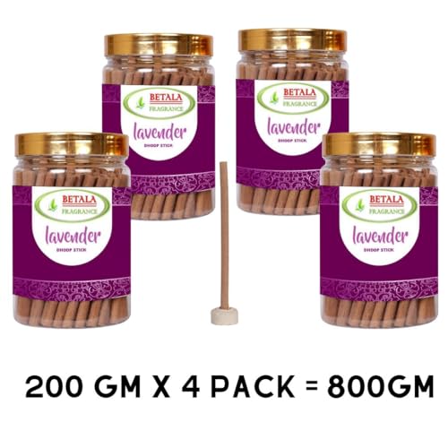 Image of Betala Fragrance Lavender Flavour Dhoop Sticks, Pack of 800 g Dhup Stick with Holder Stand (800 Gm)
