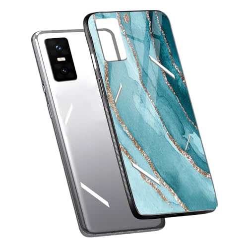 Image of COLORflow Back Cover Compatible with Infinix GT 30 Pro 5G | Blue Marble Golden Stripes | Shockproof TPU Bumper Cover with Camera Protection Back Cover Compatible with Infinix GT 30 Pro 5G