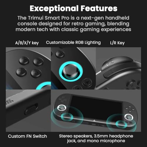 Image of TRIMUI Smart Pro Handheld Game Console 4.96 inch IPS Screen, Supports 100+ Emulators, Wi-Fi, 5000mAh Battery, Customizable Controls & RGB Lighting Online Multiplayer Retro Video Game Console (White)