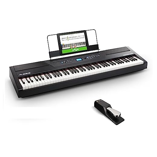 Alesis Recital Pro + M-Audio SP-2 - Piano Digital de 88 Teclas de Acción Martillo, 12 Voces Premium y Altavoces incorporados + Pedal de Sustain universal