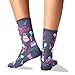 Hot Sox Women's Originals Classics Crew, Happy Birthday (Denim Heather) Shoe Size: 4-10 (Sock Size: 9-11)