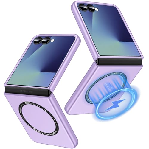 Coque magnétique pour Samsung Galaxy Z Flip 7 antichoc étui fin violet MagSafe