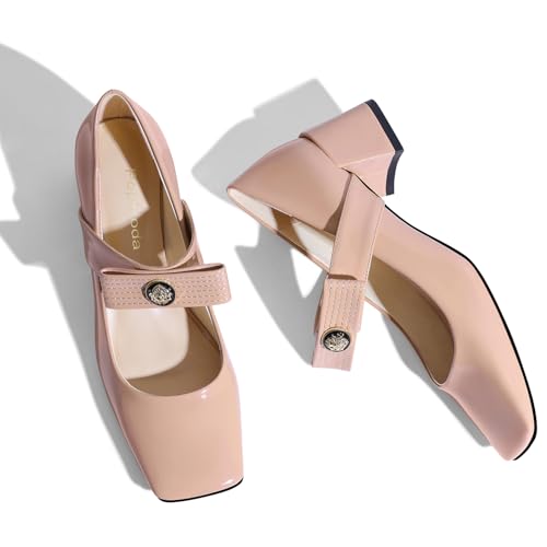 Womens Mary Jane Shoes Pumps Low Heels Closed Squera Toe Chunky Comfortable Dress Shoes Bow Tie Wedding Bride3