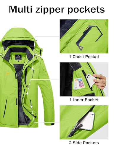 Image of MAGCOMSEN Men's Winter Coats Waterproof Ski Snow Jacket Warm Fleece Parka Raincoats With Multi-Pockets