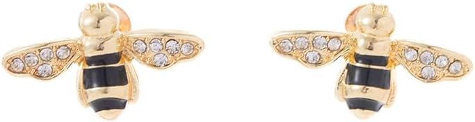 Cute Bee Stud Earrings for Women Gold Plated CZ Crystal Honeybee Cartilage Tiny Studs Earring Fashion Jewelry Birthday Christmas