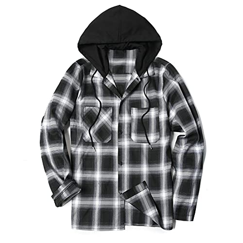 OEAK Sudadera con capucha para hombre de manga larga y manga larga con capucha ligera para primavera, otoño, Negro , L Cover
