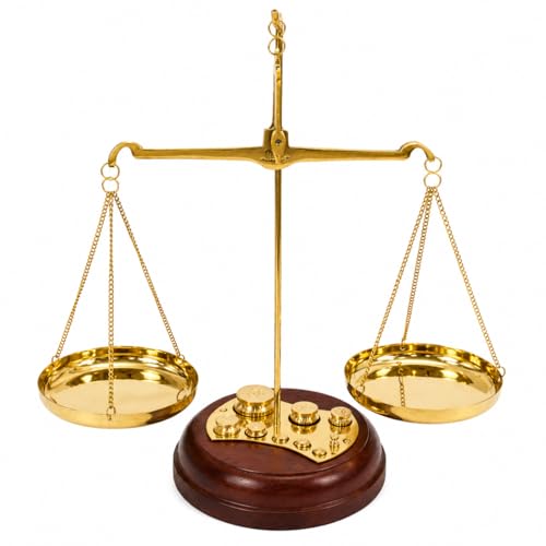 New Traditional Goldsmith Weight (tarazu) showpiece Brass Weighing Scale Balance Justice Law Scale Decoration Vintage Apothecary Scale - Small Brass Weight Scale