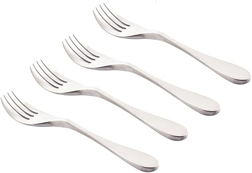 Juego de tenedores para niños, juego de 4 piezas, forjado, mate